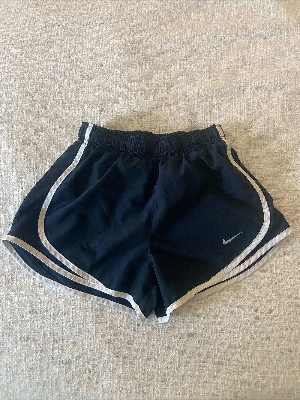 Nike Women’s Navy Blue Dri-Fit Athletic Shorts with White Trim Size Extra Small